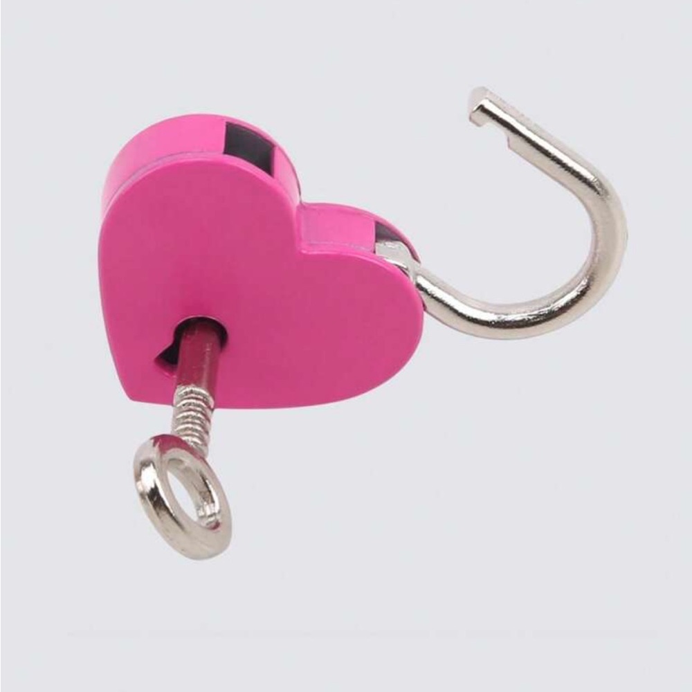 Love Lock Hardware Lock Heart-Shaped Bag Padlock With Key Travel Jewelry Box Dia